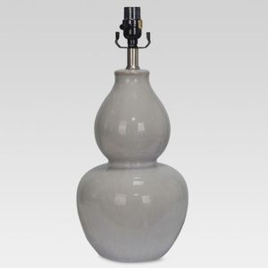 Ceramic Double Gourd Large Lamp Base Gray - Threshold set of 2!
